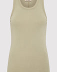 St Agni Organic Cotton Singlet Moss Grey