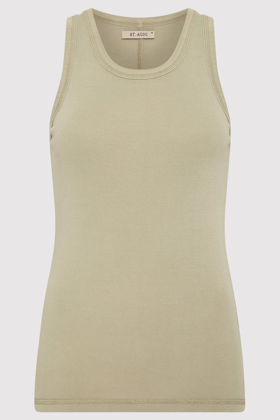 St Agni Organic Cotton Singlet Moss Grey