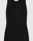 St Agni Organic Cotton Soft Rib Singlet Black