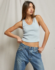 Perfectwhitetee Blondie Structured Rib Bra Friendly Tank Baby Blue