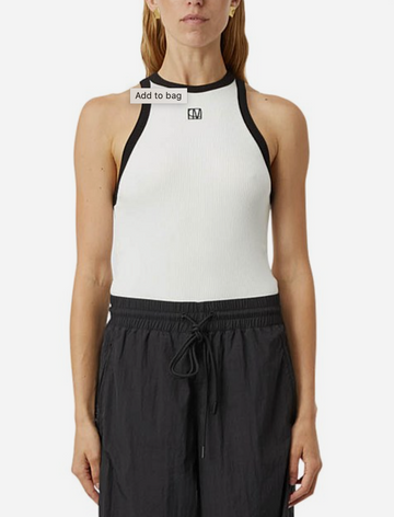 Camilla and Marc Nora Contrast Bind Tank Soft White Black.