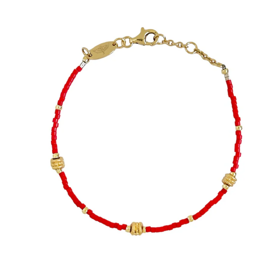 Gold Sister Sunshine Beach Bracelet Red