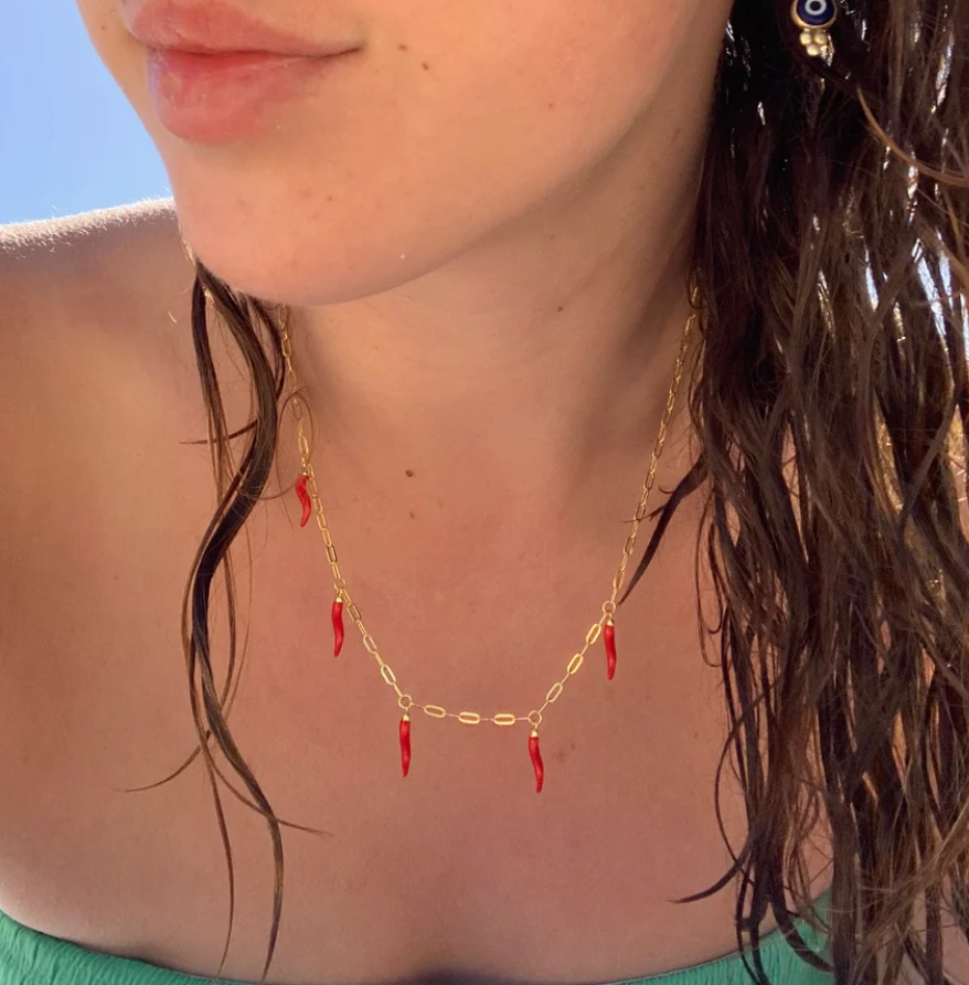 Gold Sister Chilli Summer Necklace Gold