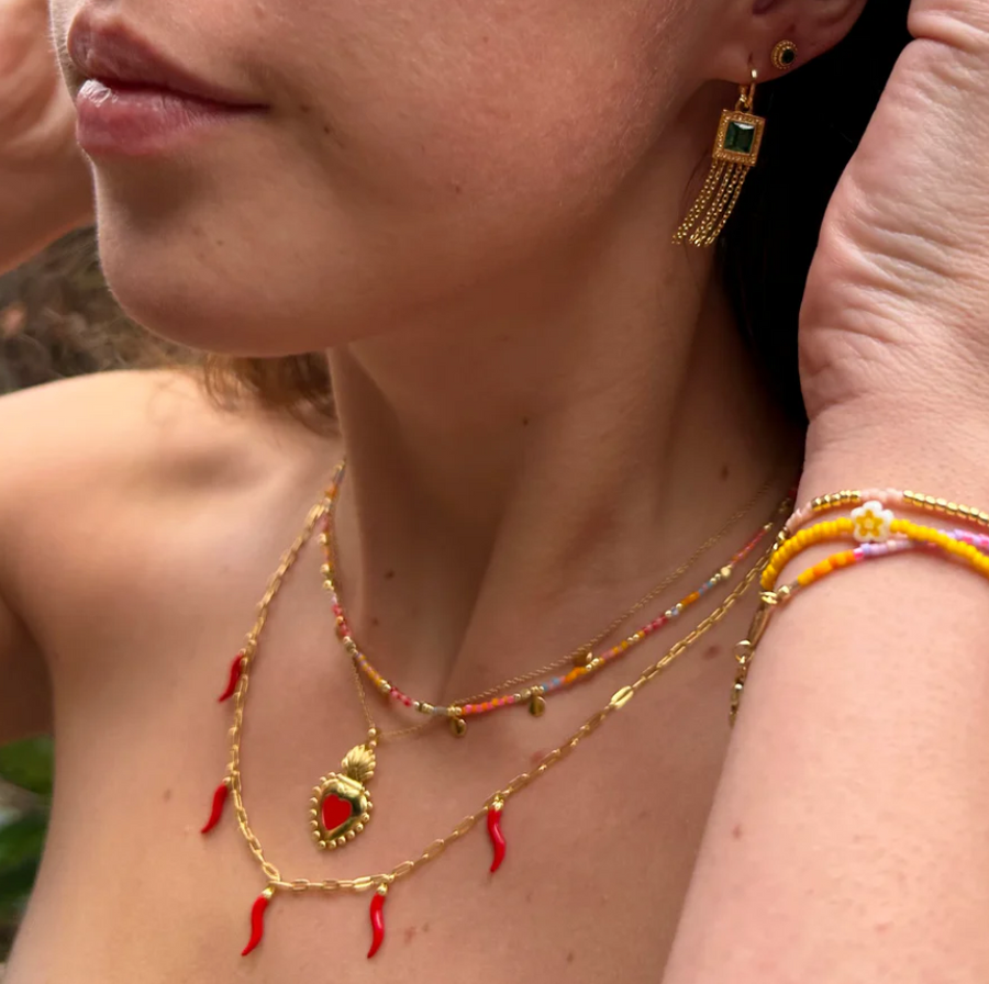 Gold Sister Chilli Summer Necklace Gold