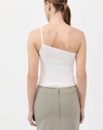 St Agni Organic Cotton One Shoulder Tank White