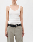 St Agni Organic Cotton Slim Scoop Tank White