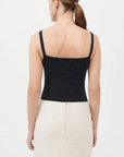 St Agni Organic Cotton Square Neck Tank Black