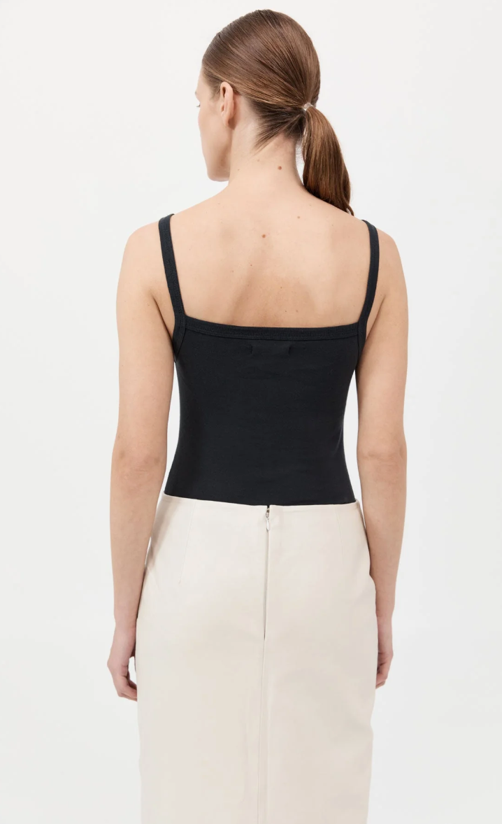 St Agni Organic Cotton Square Neck Tank Black