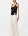 St Agni Wide Leg Pleat Pants Tofu