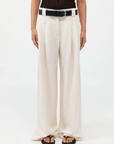 St Agni Wide Leg Pleat Pants Tofu