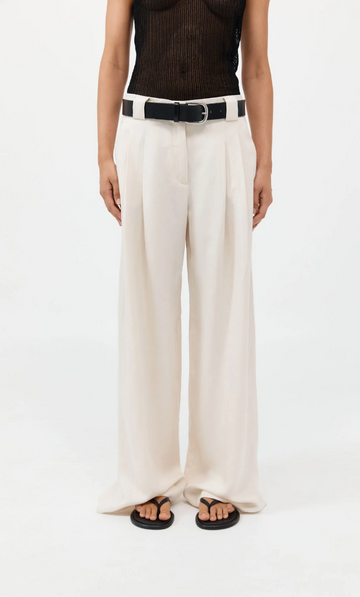 St Agni Wide Leg Pleat Pants Tofu