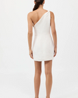 St Agni Twisted Linen Mini Dress Ivory