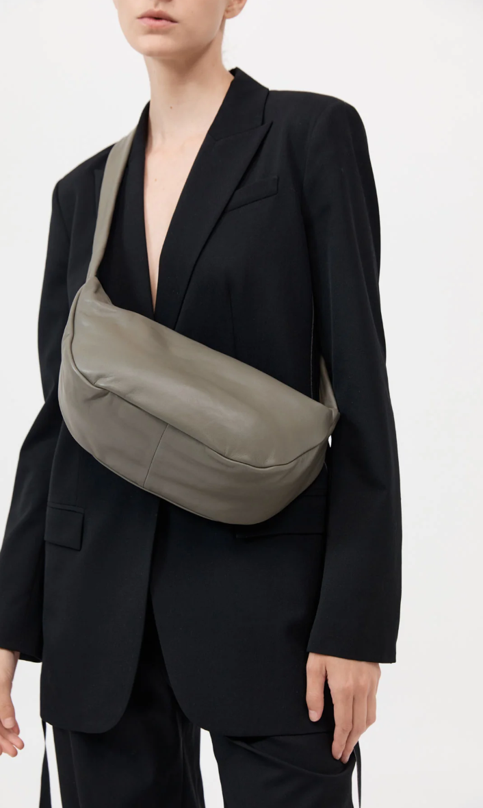 St Agni Soft Crescent Bag Smokey Olive