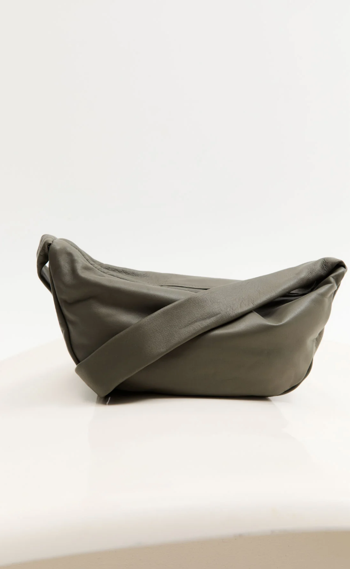 St Agni Soft Crescent Bag Smokey Olive