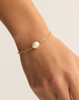 By Charlotte 18k Gold Vermeil Breathe Pearl Bracelet