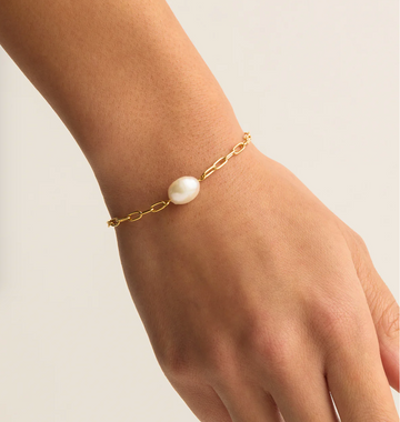 By Charlotte 18k Gold Vermeil Breathe Pearl Bracelet