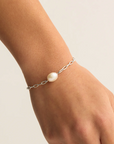 By Charlotte Sterling Silver Breathe Pearl Bracelet