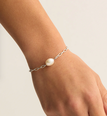 By Charlotte Sterling Silver Breathe Pearl Bracelet