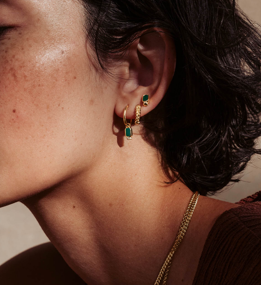 By Charlotte 18k Gold Vermeil Strength Within Hoops