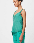 Once Was Delray Reversible Cupro Cami Bay Green