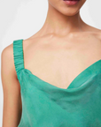 Once Was Delray Reversible Cupro Cami Bay Green