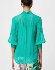 Once Was Lane Viscose Chiffon Blouse in Bay Green