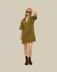 OAS Company Olive Aya Terry Dress