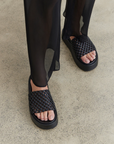 La Tribe Knotted Platform Slide 1069 Black