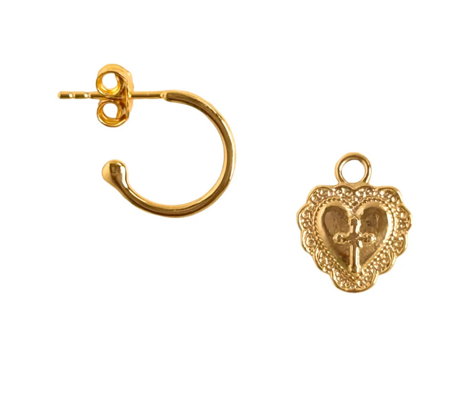 Gold Sister Angel Hoop Earring Gold