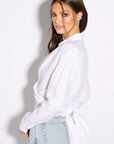 Effie Kats Wrap Linen Shirt White