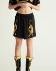 THE TALES Silk Satin Crouching Tiger Shorts