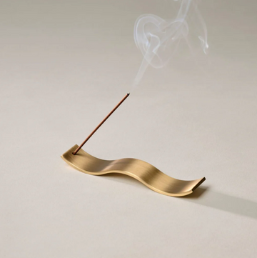 Gentle Habits Brass Wave Incense Holder