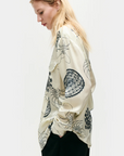 Silk Laundry Boyfriend Shirt Fibonacci Off White