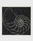 Silk Laundry Twill Fibonacci Scarf Black