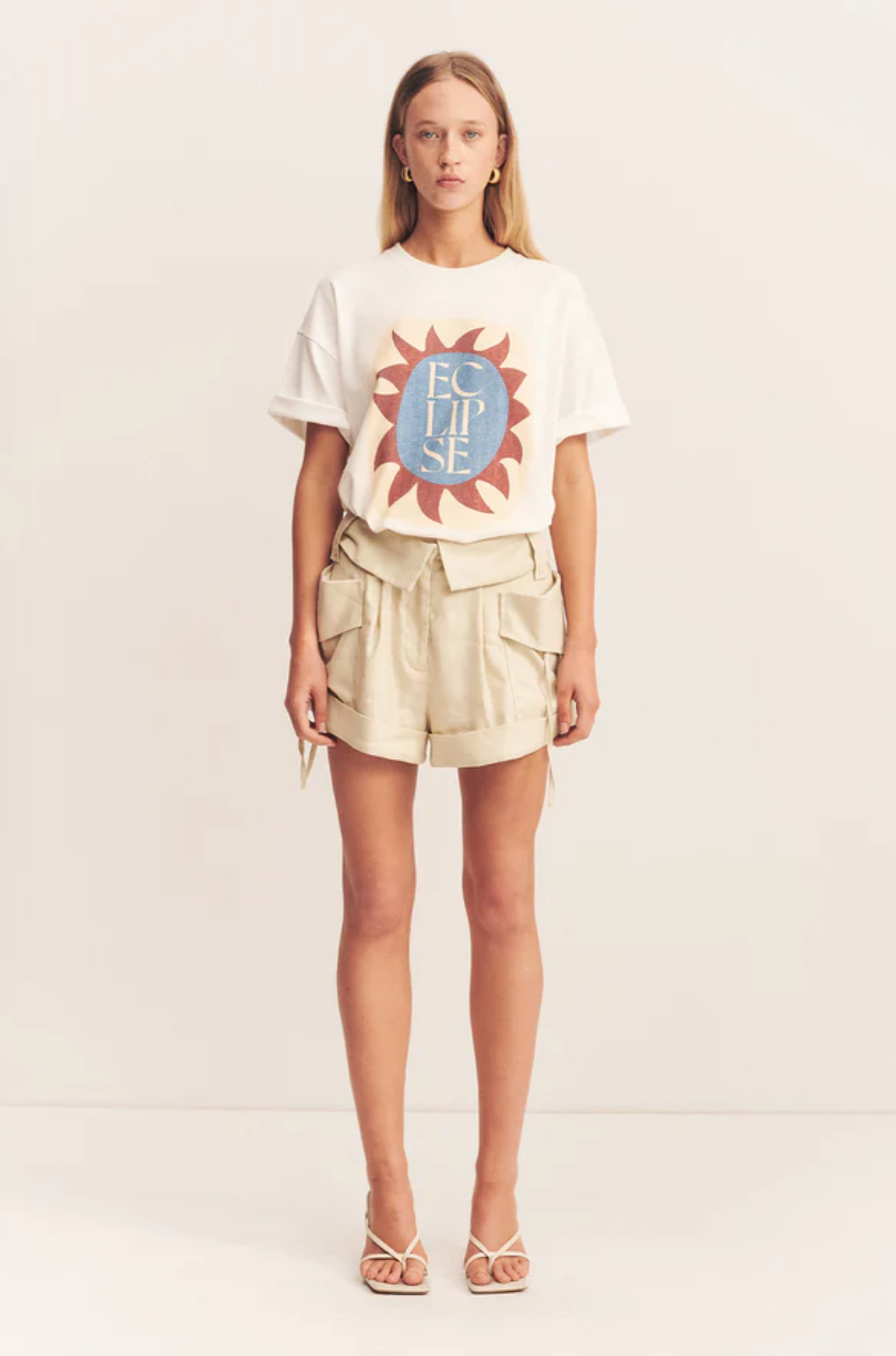 Shona Joy Eclipse Boyfriend Oversized T Shirt Ivory