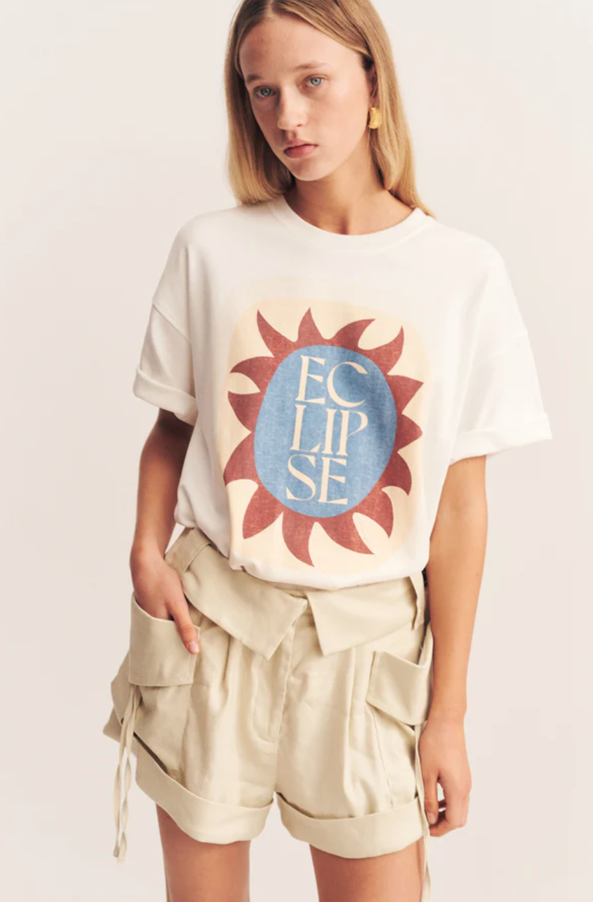 Shona Joy Eclipse Boyfriend Oversized T Shirt Ivory