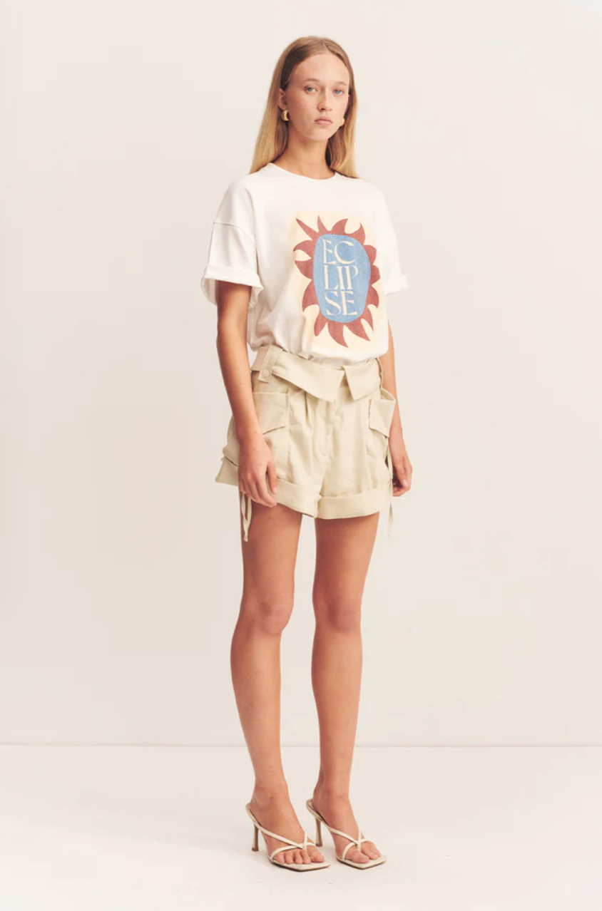 Shona Joy Eclipse Boyfriend Oversized T Shirt Ivory