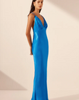 Shona Joy Nora Double Strap Maxi Dress Aqua