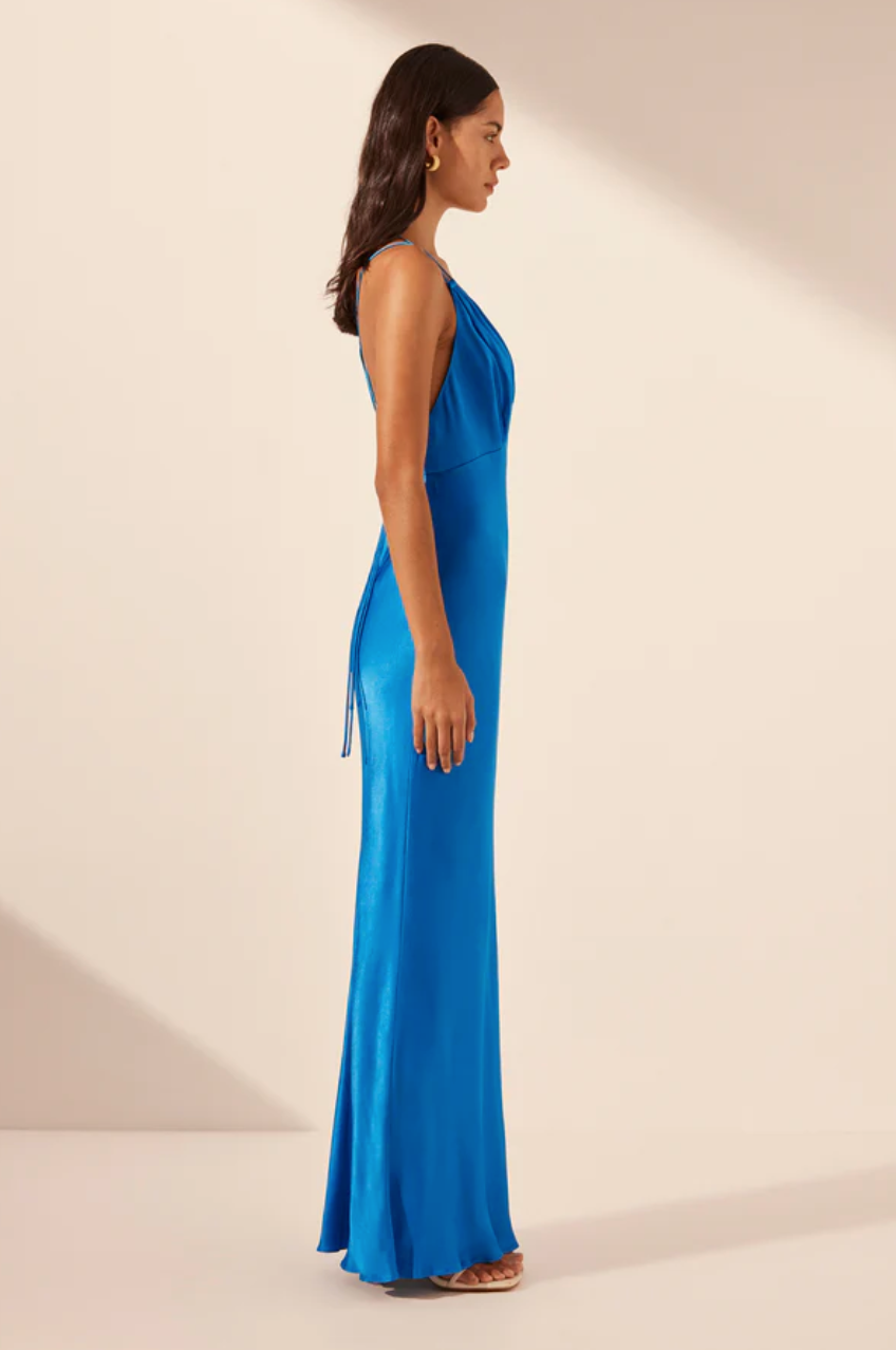 Shona Joy Nora Double Strap Maxi Dress Aqua