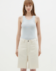 Bassike Slim Superfine Rib Tank Salt Blue