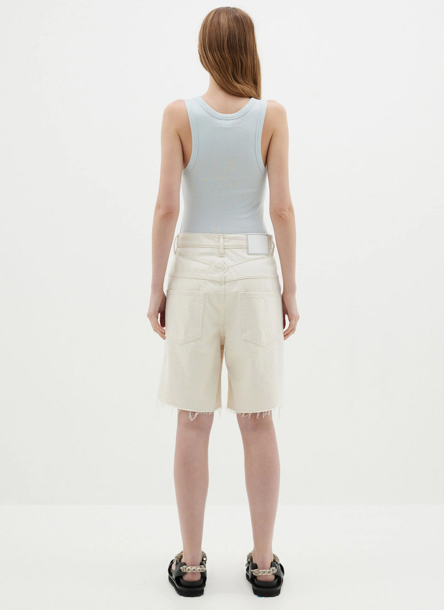 Bassike Slim Superfine Rib Tank Salt Blue