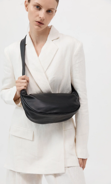 St Agni Soft Crescent Bag Black