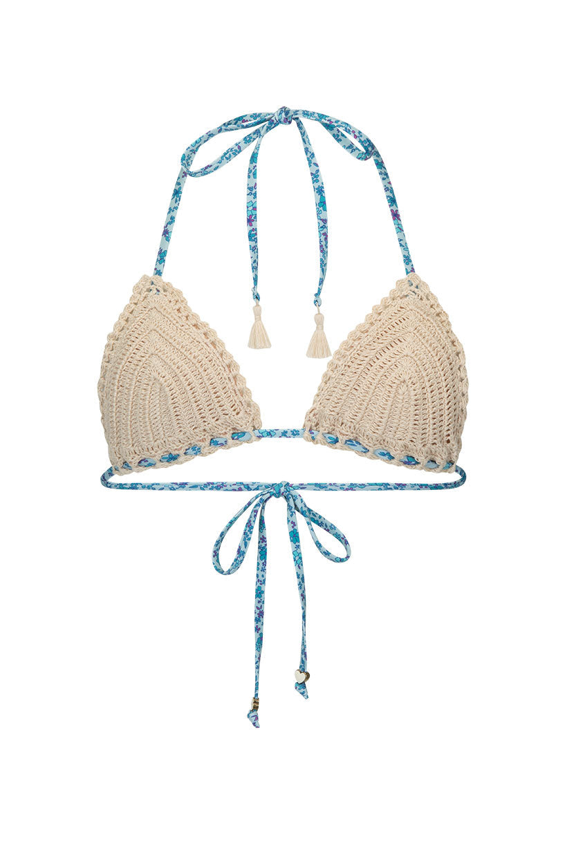 Spell Love Jetty Crochet Tri Top Blue Nirvana