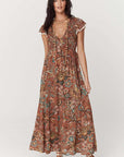 Spell Mojave Lily Shirred Maxi Dress Amber