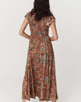 Spell Mojave Lily Shirred Maxi Dress Amber