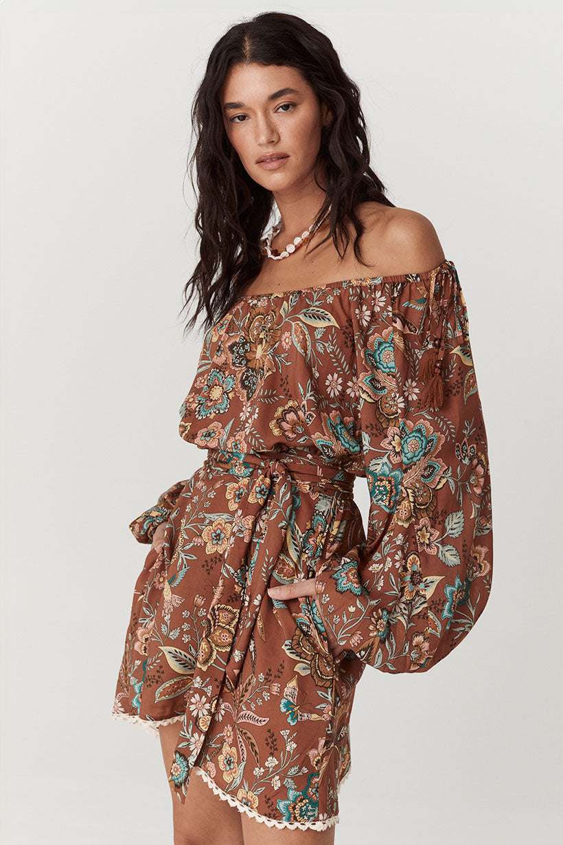 Spell Mojave Lily Tunic Dress Amber