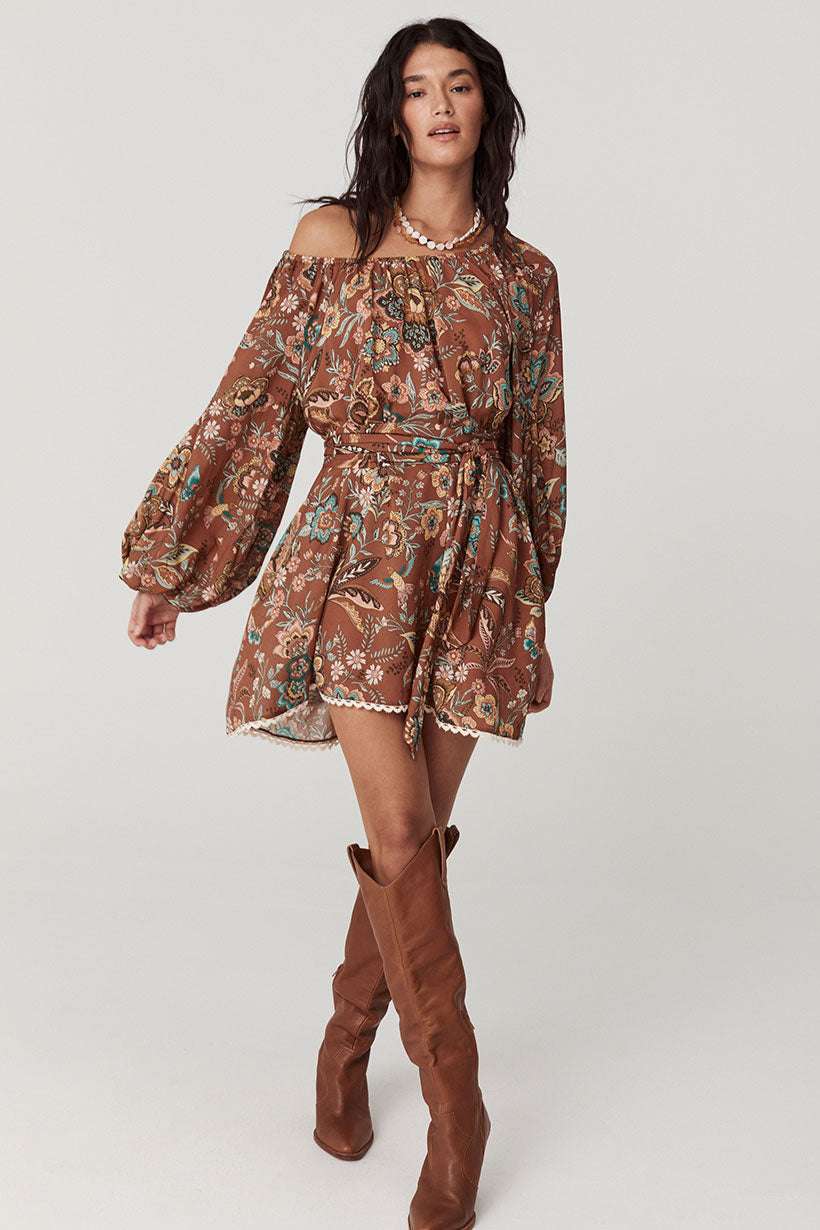 Spell Mojave Lily Tunic Dress Amber