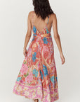 Spell Painters Garden Strappy Maxi Dress Crimson