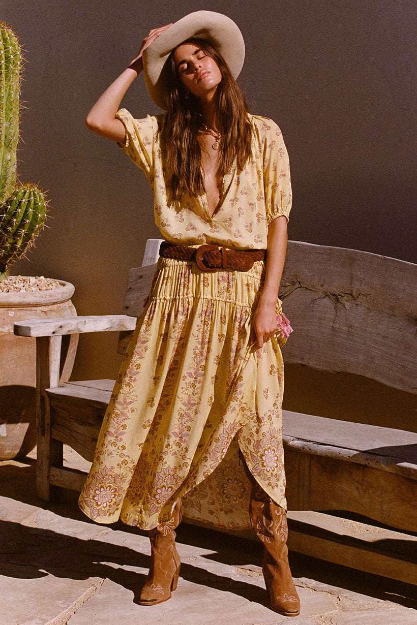 Spell Rebel Spirit Tassel Maxi Skirt Daffodil