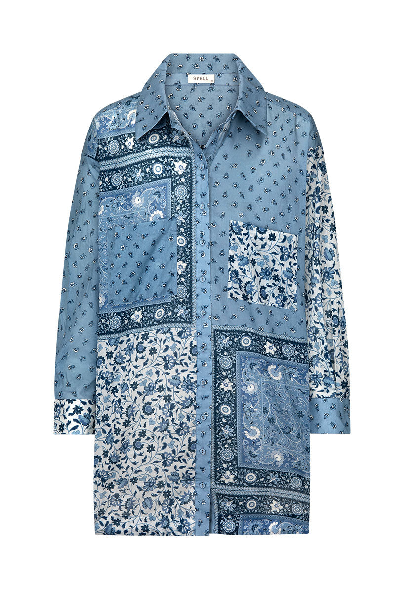 Spell Sunshine Bandit Shirt Dress Chambray